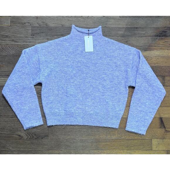 Line & Dot Lila Sweater Mock Neck Long Sleeve Ribbed Wool Blend Women's Small - Picture 2 of 12